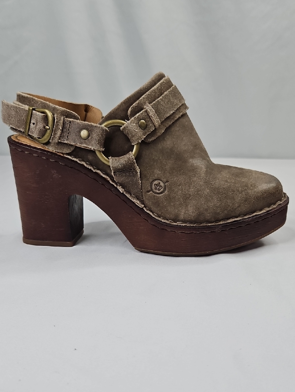 Born Hudson slingback square toe Taupe Clog size 6